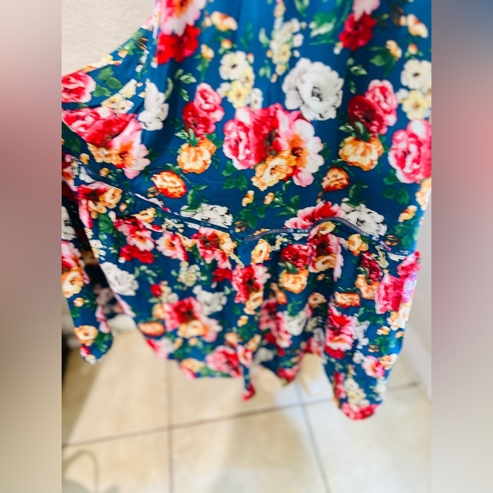 Altar'd State Henleigh Floral Maxi Dress Size N Boho Cottagecore Vacation Summer - Picture 7 of 16
